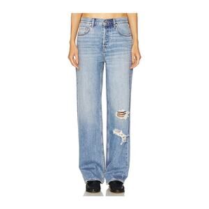 Grlfrnd 'Bella' Blue Low Rise Boyfriend Denim Jeans Size 25